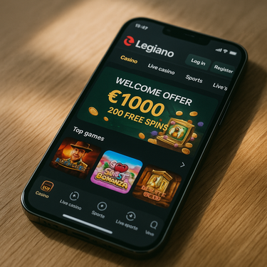 Legiano Casino - Mobile Platform Interface